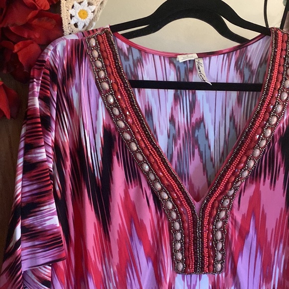 NWOT Kenneth Cole Beaded Kaftan Size Small - Picture 4 of 5